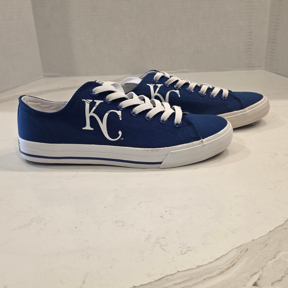 Kansas City Royals MLB Canvas Sneakers Blue Low‎ Top M8 W9.5 KC Logo Row One